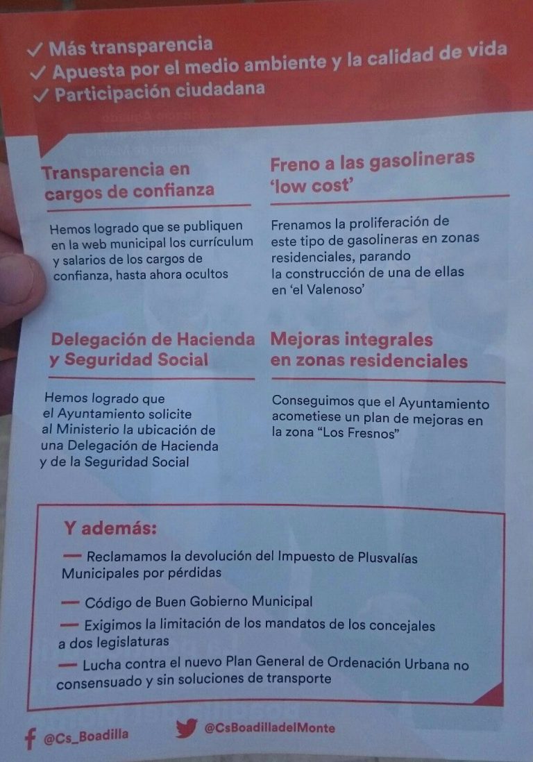 La publicidad engañosa de Ciudadanos Boadilla