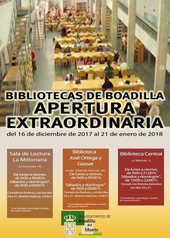 Las bibliotecas de Boadilla amplían su horario por los exámenes