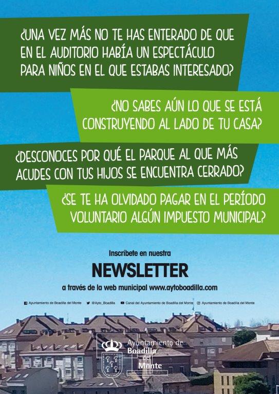 El Ayuntamiento de Boadilla lanza una Newsletter
